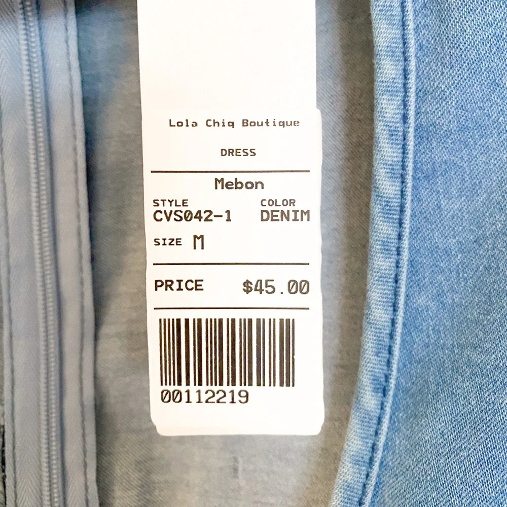Lola Chic Boutique Women’s “Meborn” Denim Dress! NWT! - Picture 3 of 5